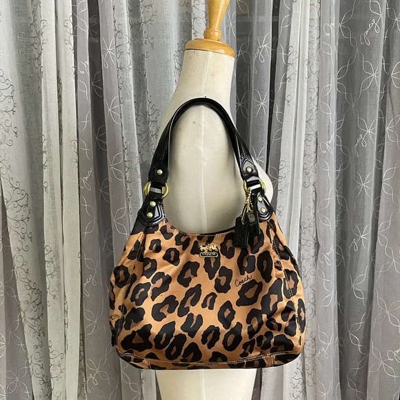 Coach Madison Leopard Hobo Handbag Purse 15555 - Picture 5 of 5